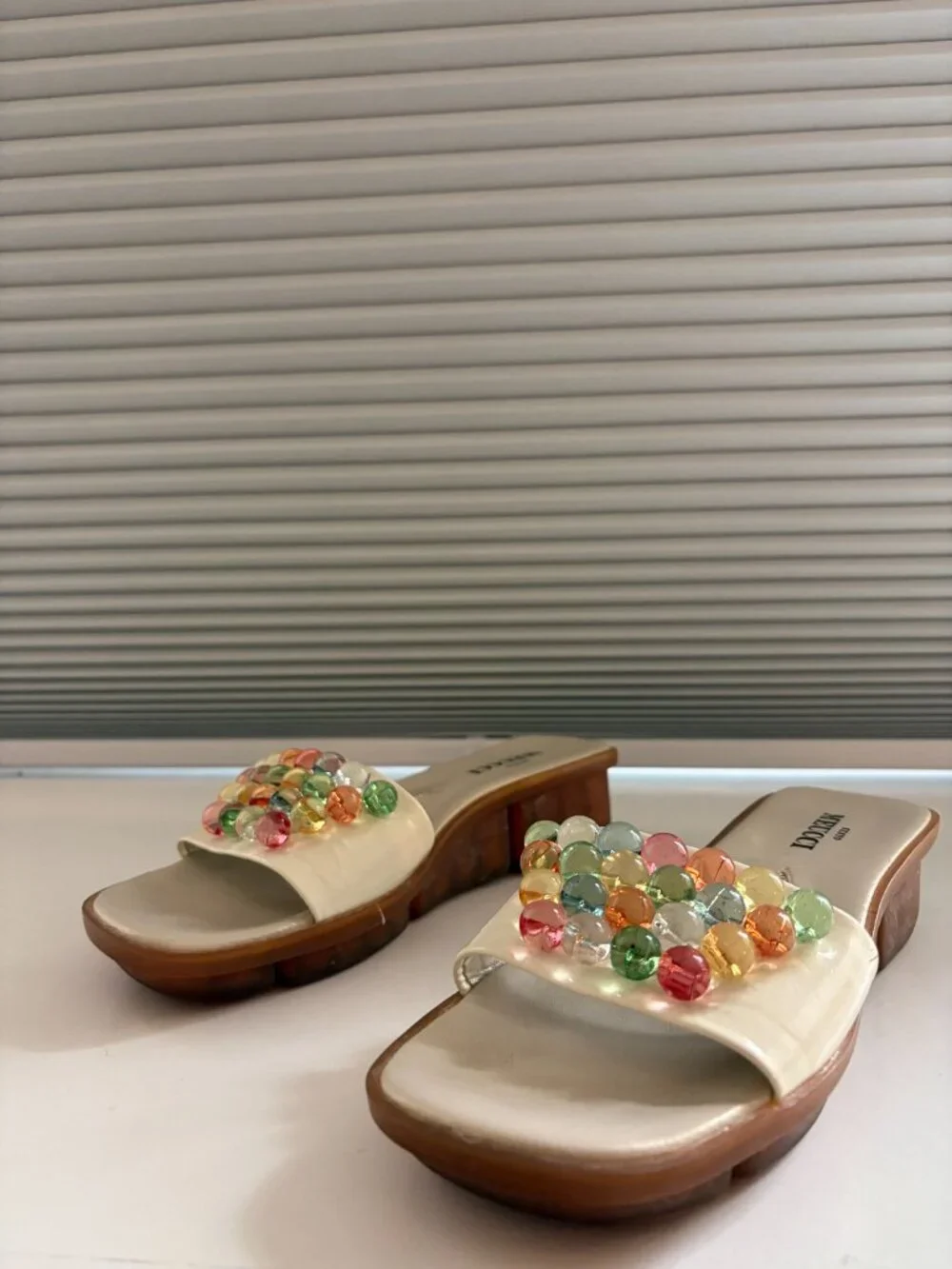 Sesto Meucci White Bubble Sandals with Foot Support